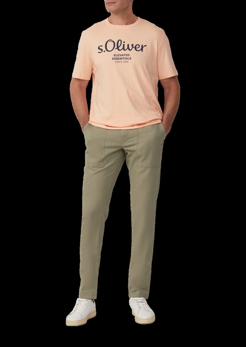 Detroit: Cropped-Hose aus Leinenmix im Relaxed Fit