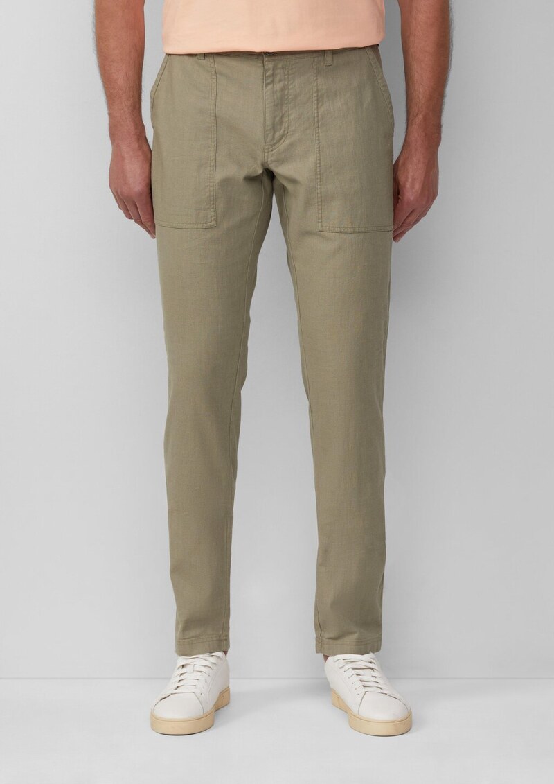 Detroit: Cropped-Hose aus Leinenmix im Relaxed Fit