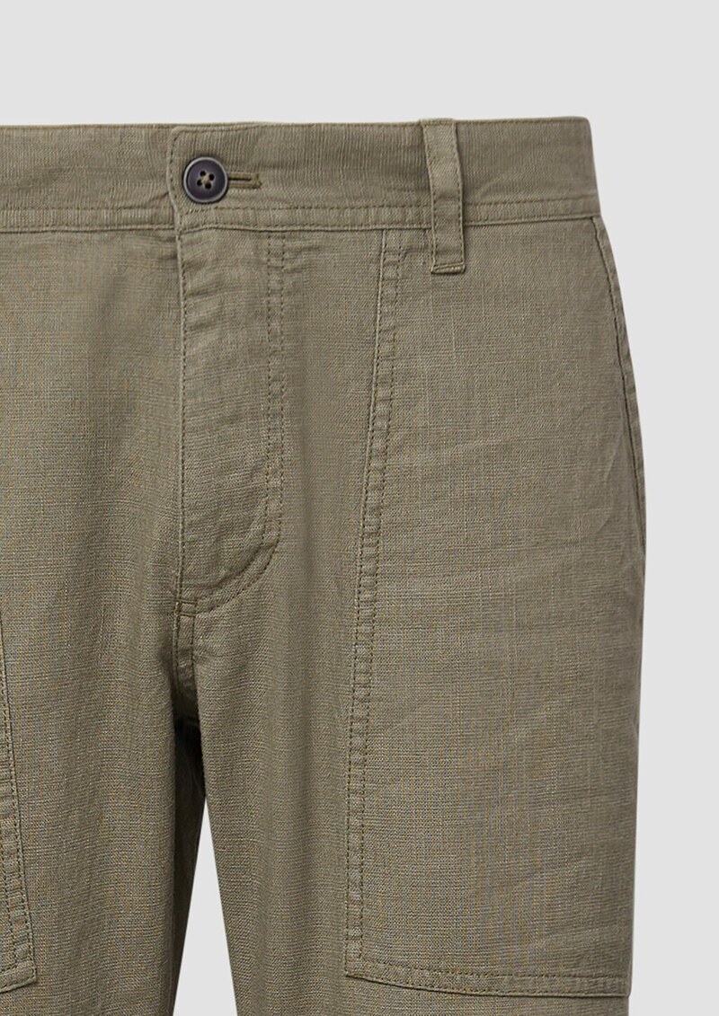 Detroit: Cropped-Hose aus Leinenmix im Relaxed Fit