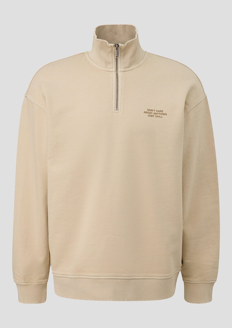 Gewaschener Sweat-Troyer mit Brustprint