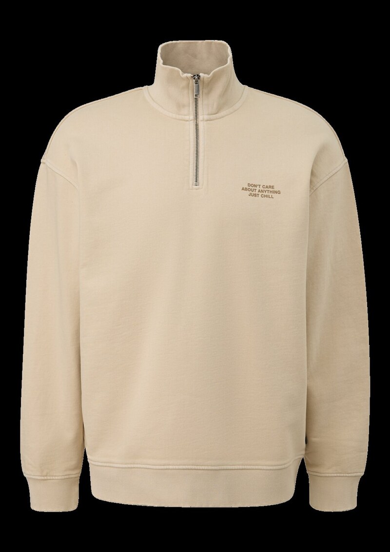 Gewaschener Sweat-Troyer mit Brustprint