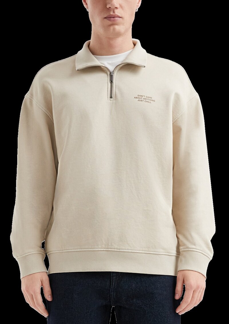 Gewaschener Sweat-Troyer mit Brustprint