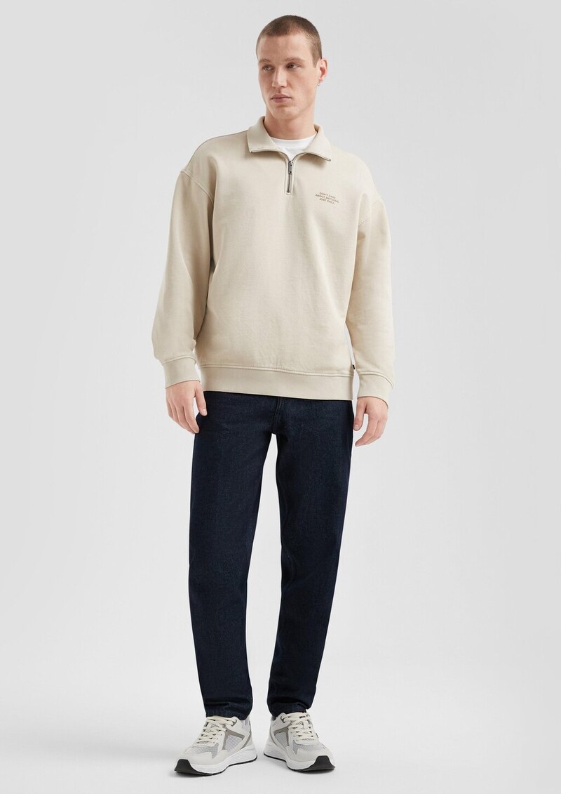 Gewaschener Sweat-Troyer mit Brustprint