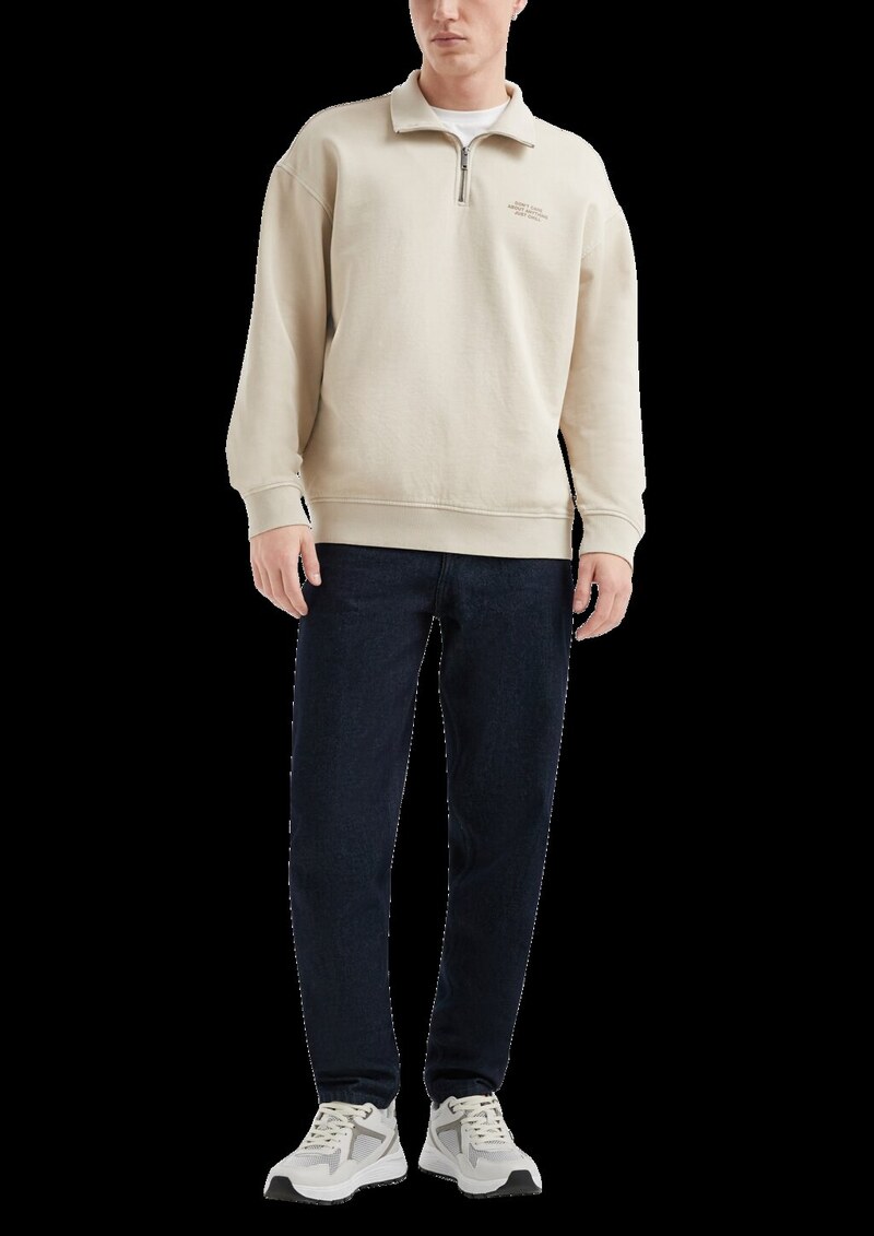 Gewaschener Sweat-Troyer mit Brustprint