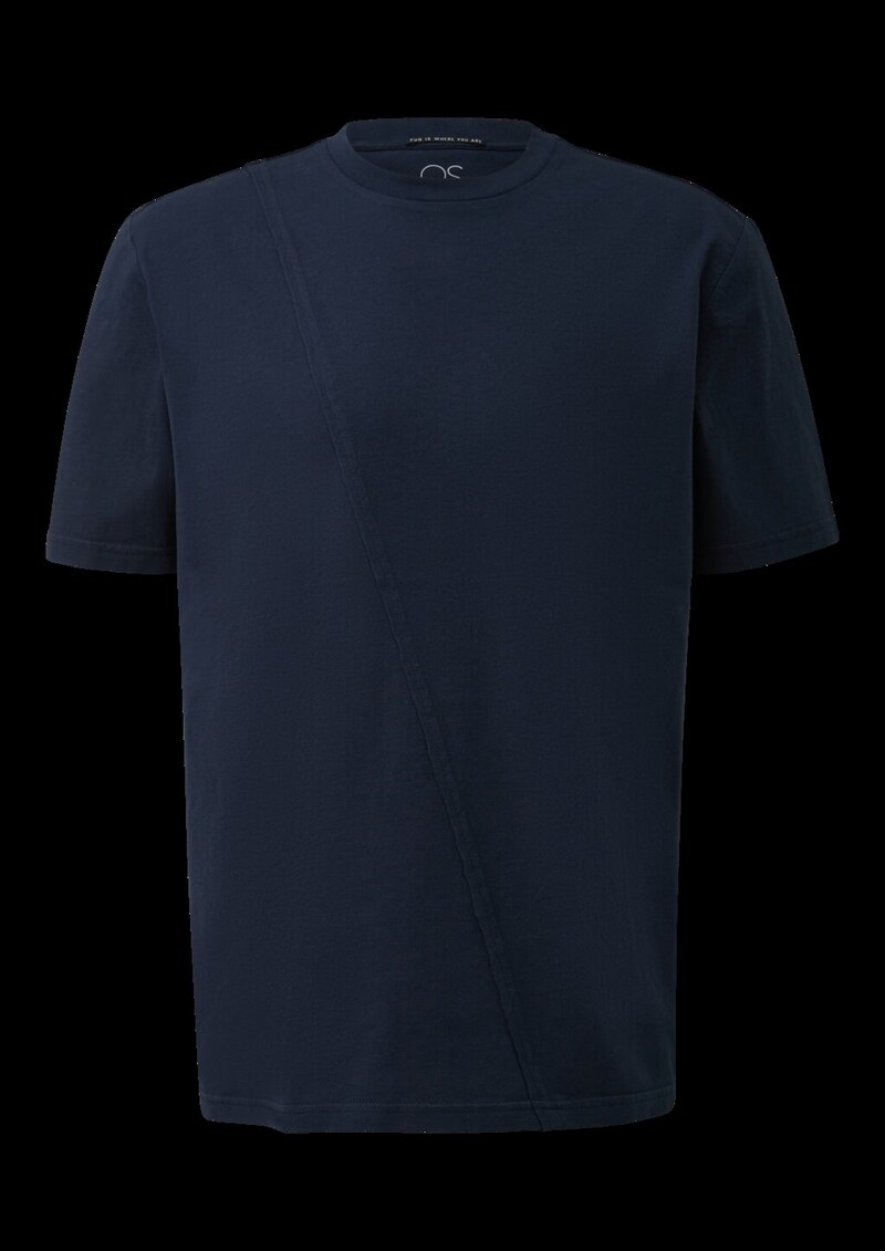 Rundhals-T-Shirt mit asymmetischer Teilungsnaht