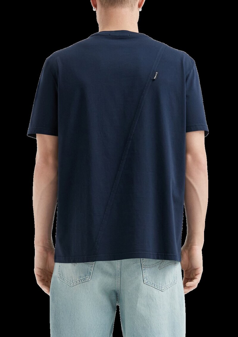 Rundhals-T-Shirt mit asymmetischer Teilungsnaht