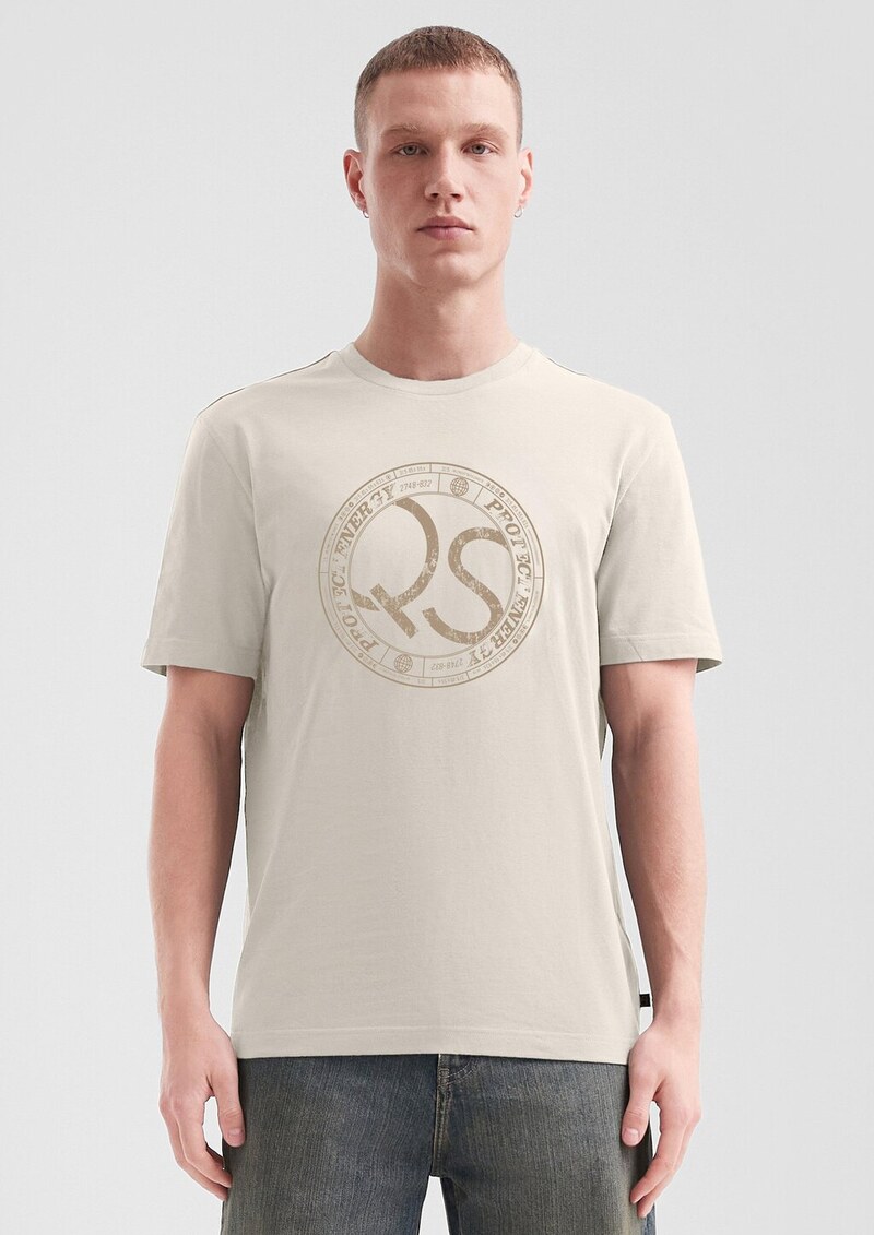 Basic Rundhals T-Shirt mit Frontdruck