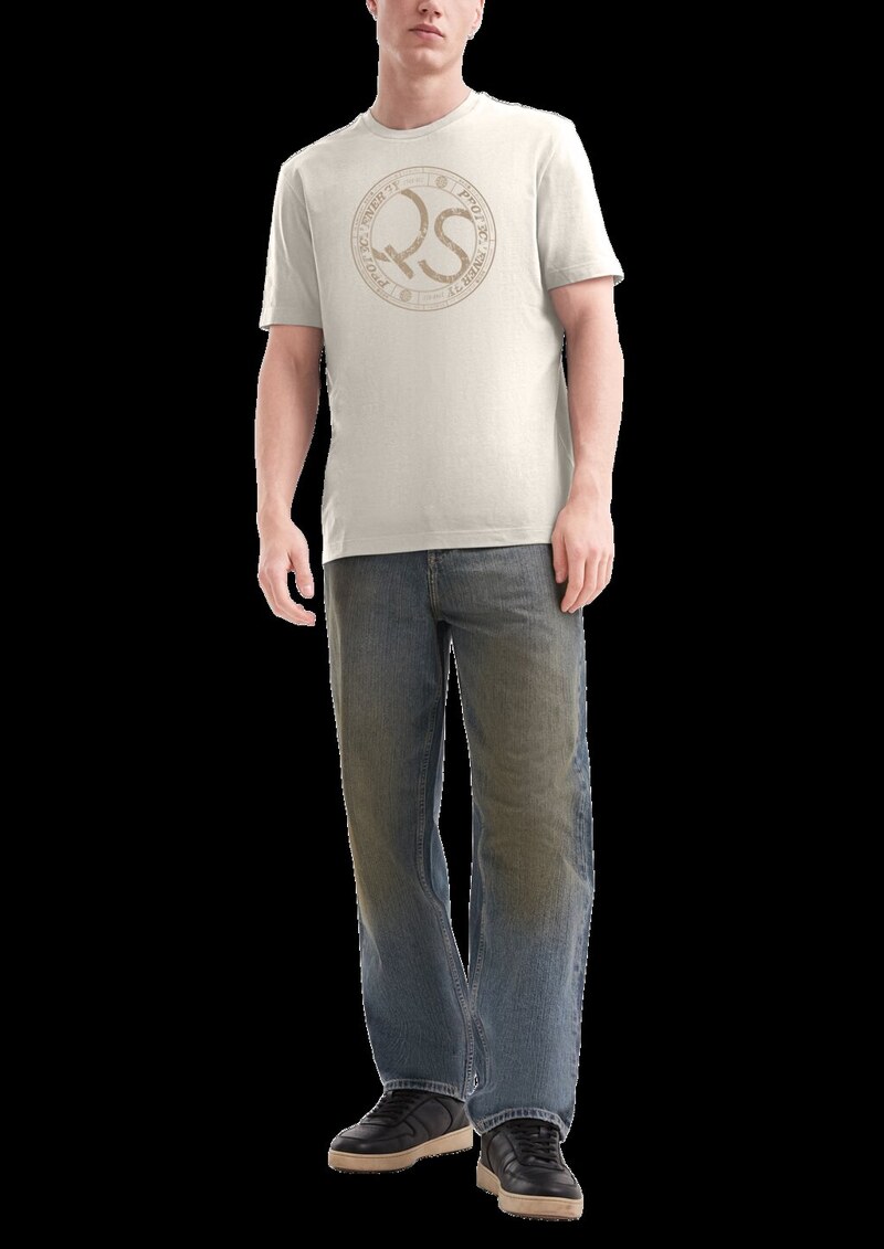 Basic Rundhals T-Shirt mit Frontdruck