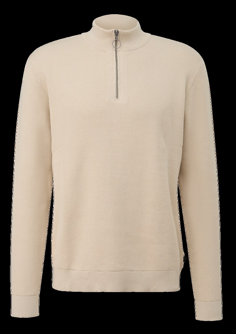 Troyer mit feiner Rippstruktur aus Baumwollmix