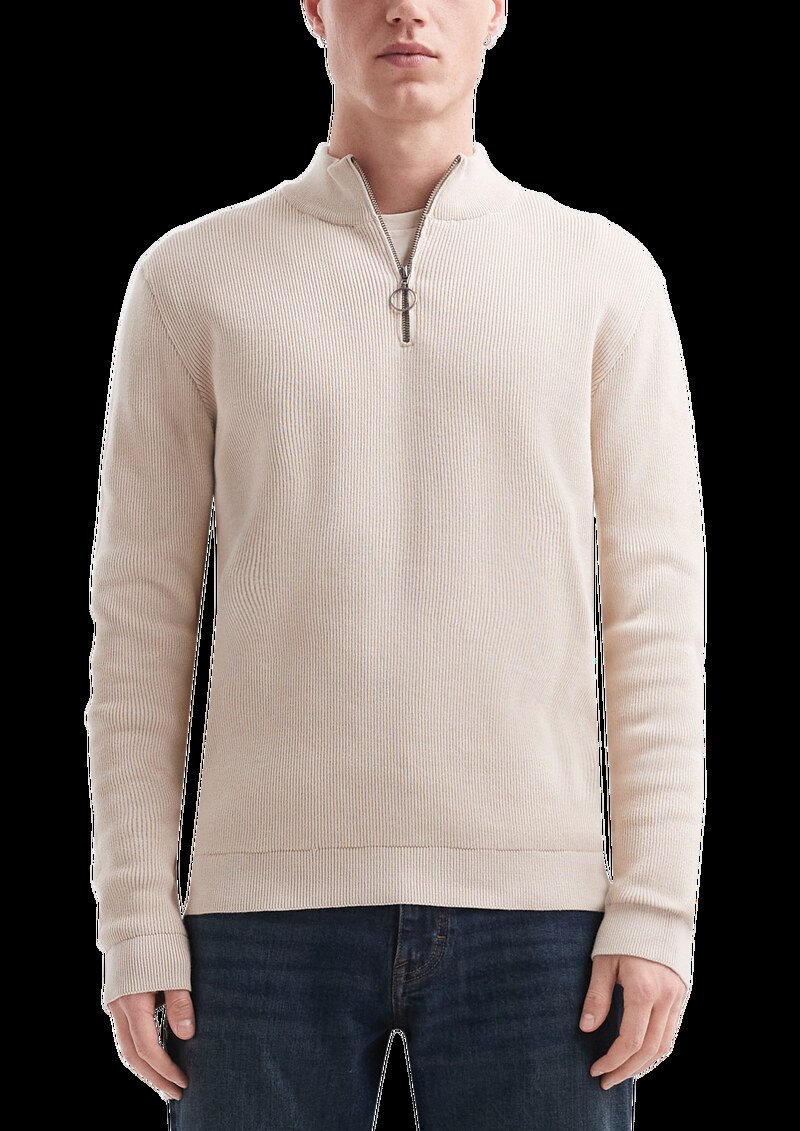 Troyer mit feiner Rippstruktur aus Baumwollmix