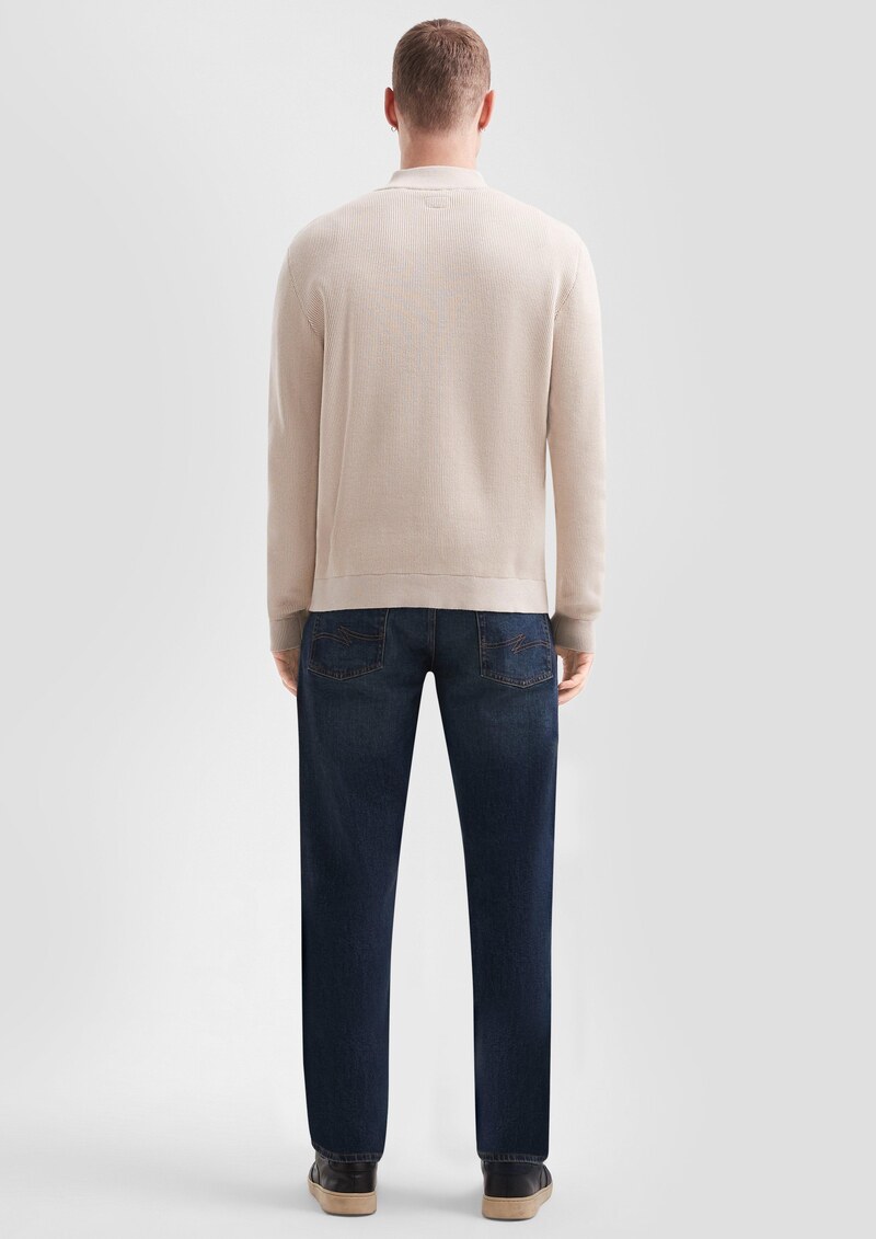 Troyer mit feiner Rippstruktur aus Baumwollmix