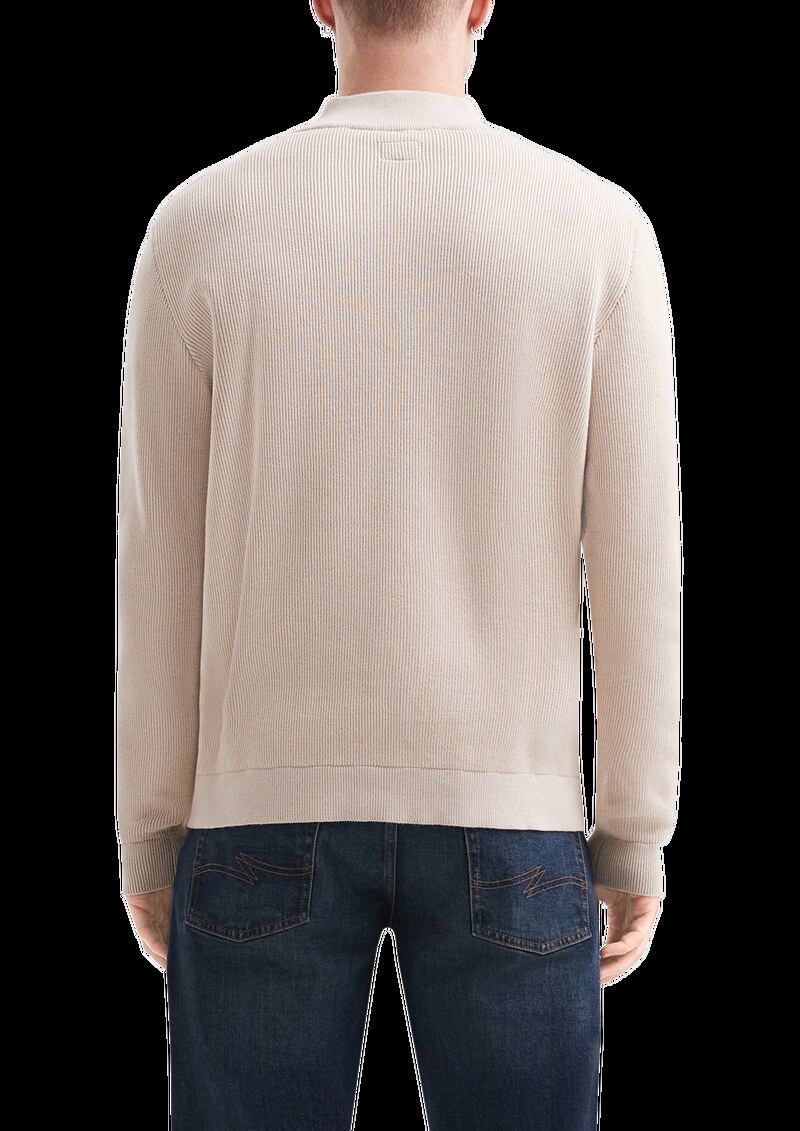 Troyer mit feiner Rippstruktur aus Baumwollmix