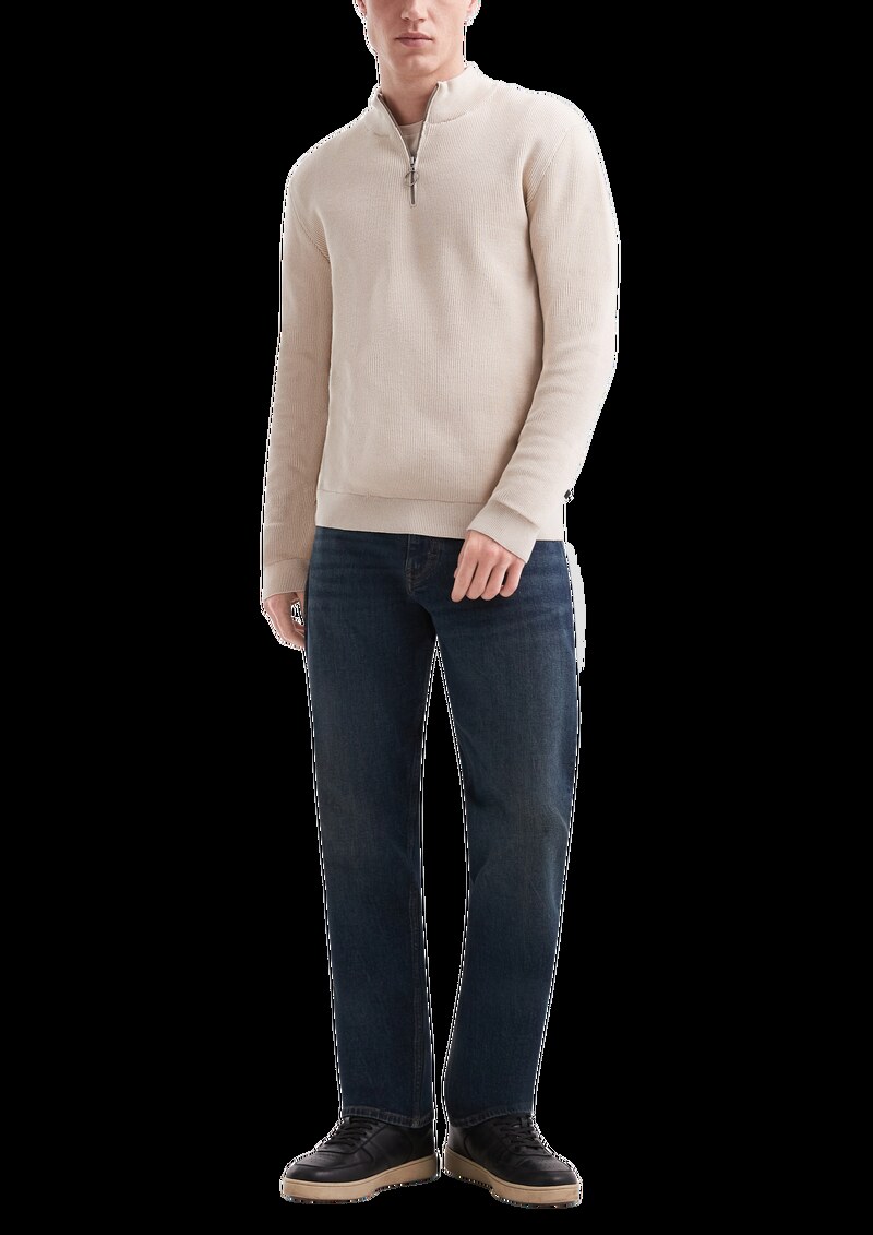 Troyer mit feiner Rippstruktur aus Baumwollmix