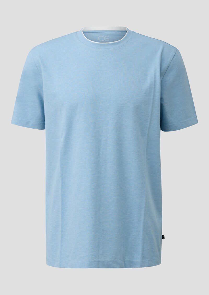 T-Shirt aus Melange-Jersey mit Layering-Detail