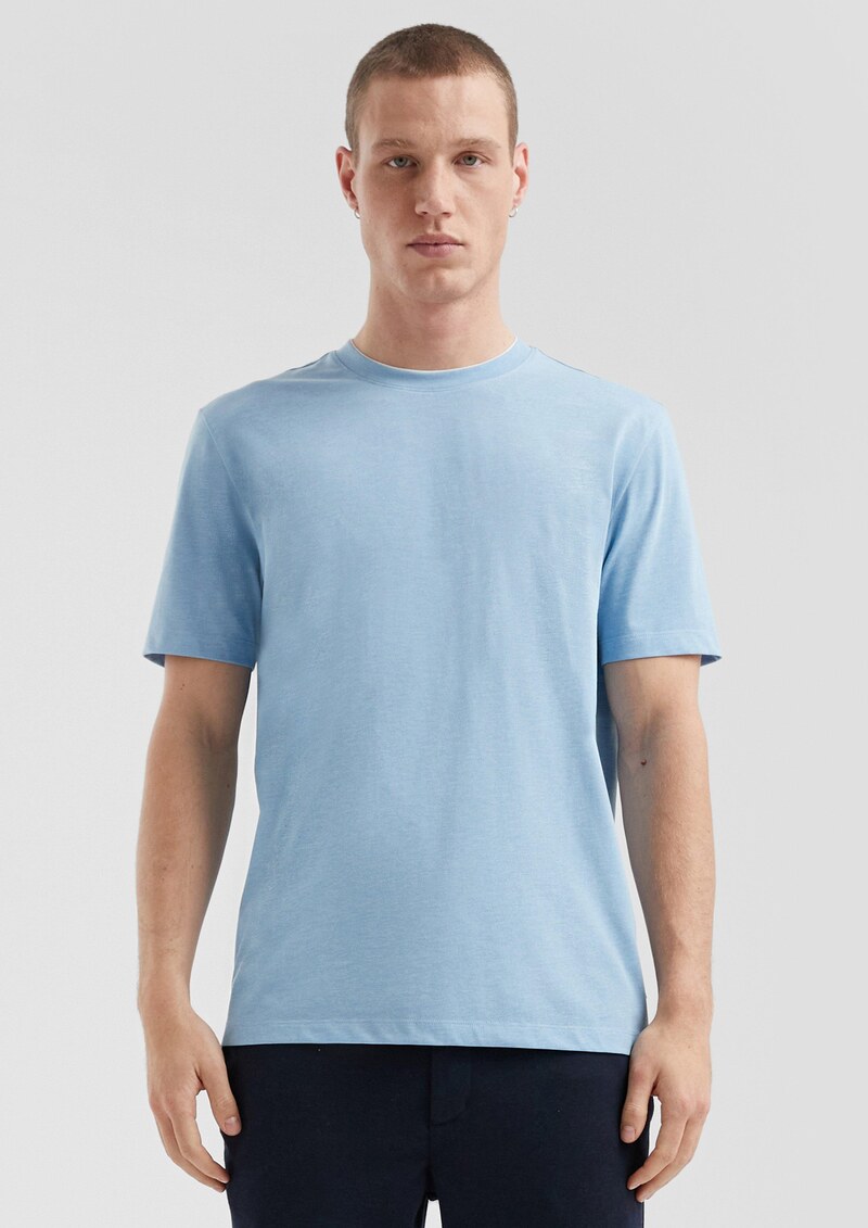 T-Shirt aus Melange-Jersey mit Layering-Detail