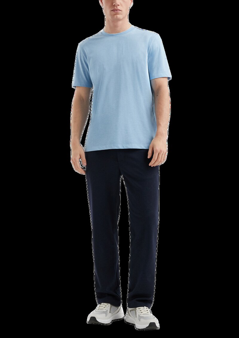 T-Shirt aus Melange-Jersey mit Layering-Detail