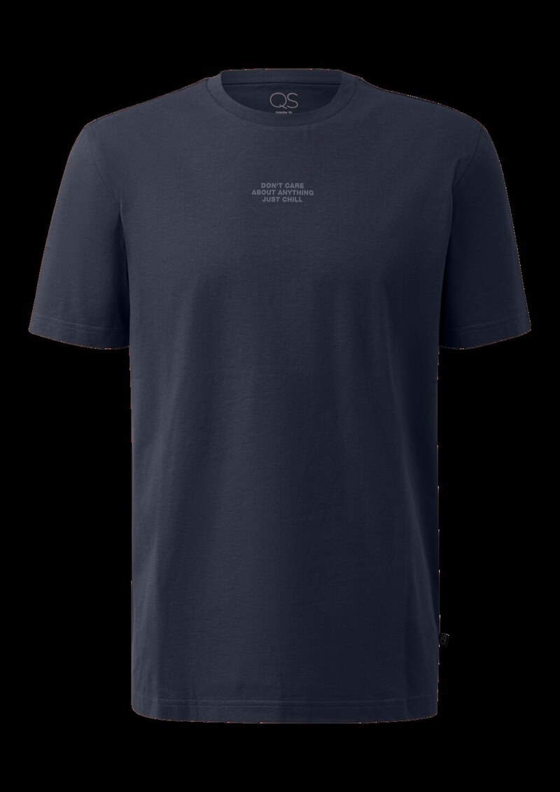 Basic Rundhals-T-Shirt mit kleinem Frontprint