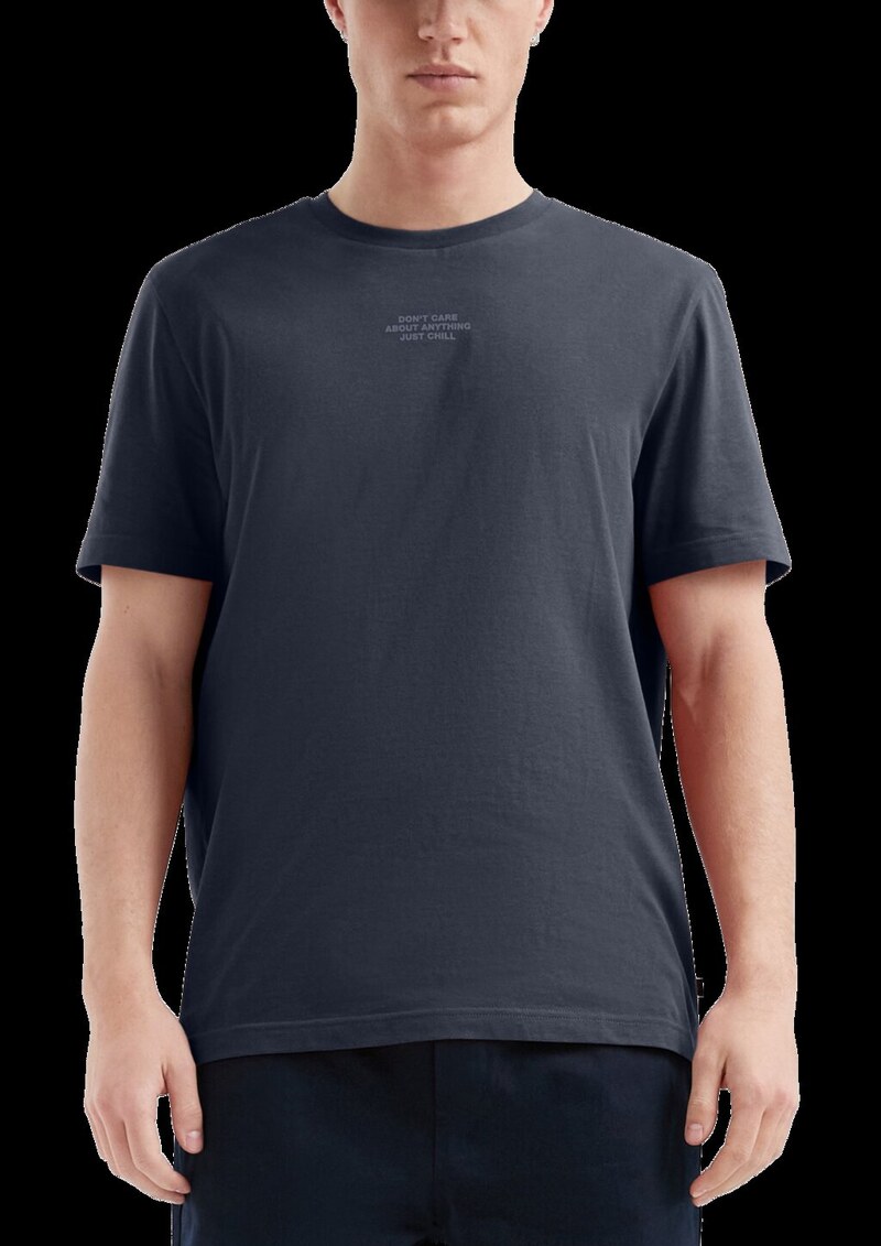 Basic Rundhals-T-Shirt mit kleinem Frontprint