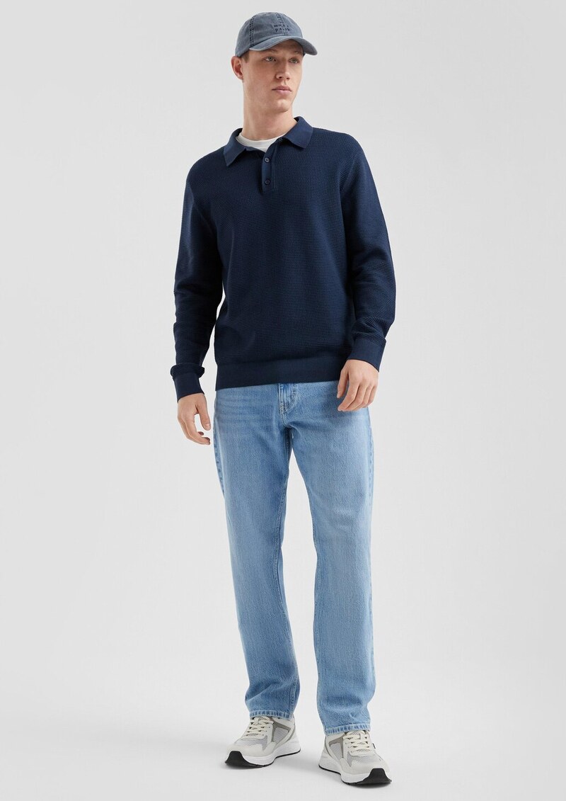 Strickpullover mit Polokragen