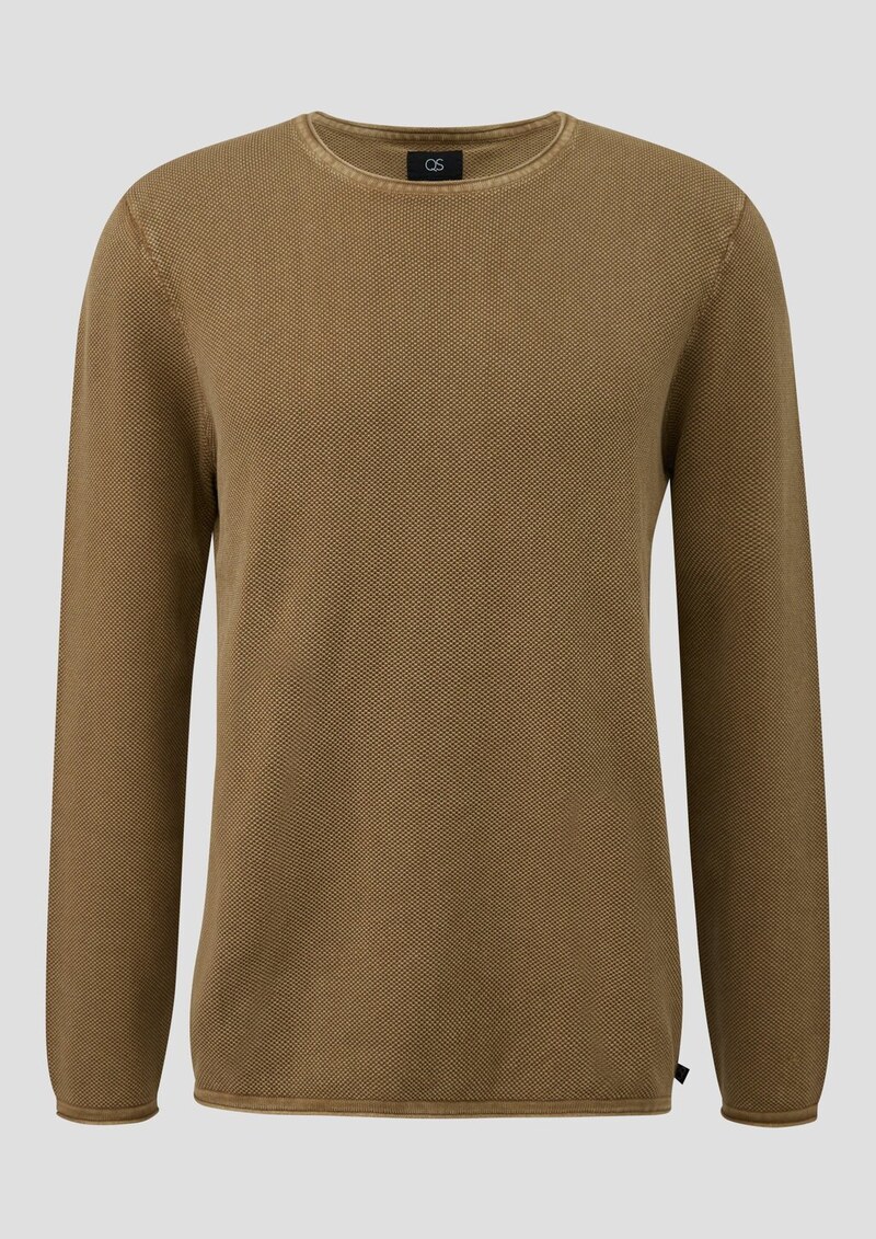 Gewaschener Pullover mit Rollkante