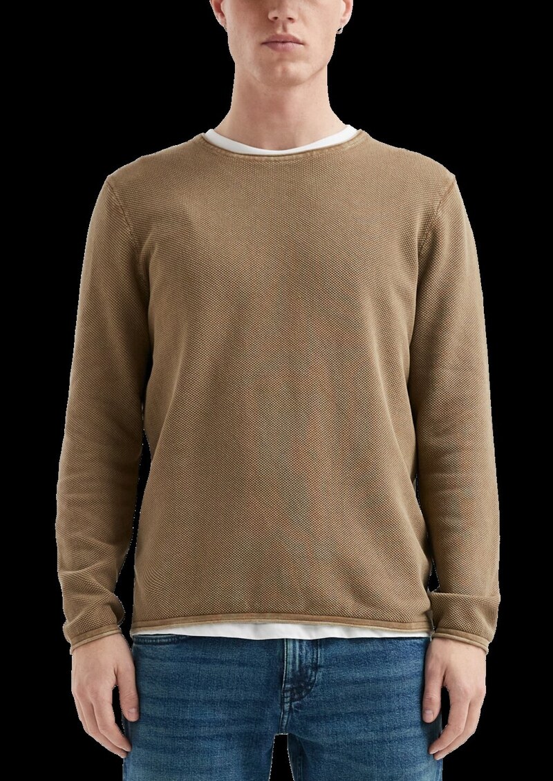 Gewaschener Pullover mit Rollkante