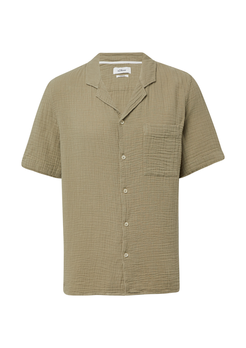 Resort Fit: Luftiges Kurzarmhemd aus Musselin