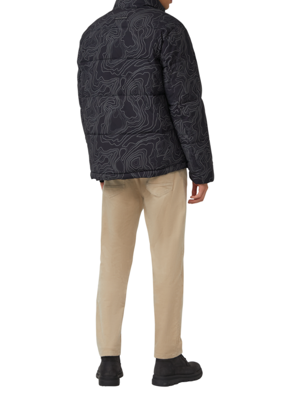 Pufferjacke mit All-over-Print und Cord-Innenkragen