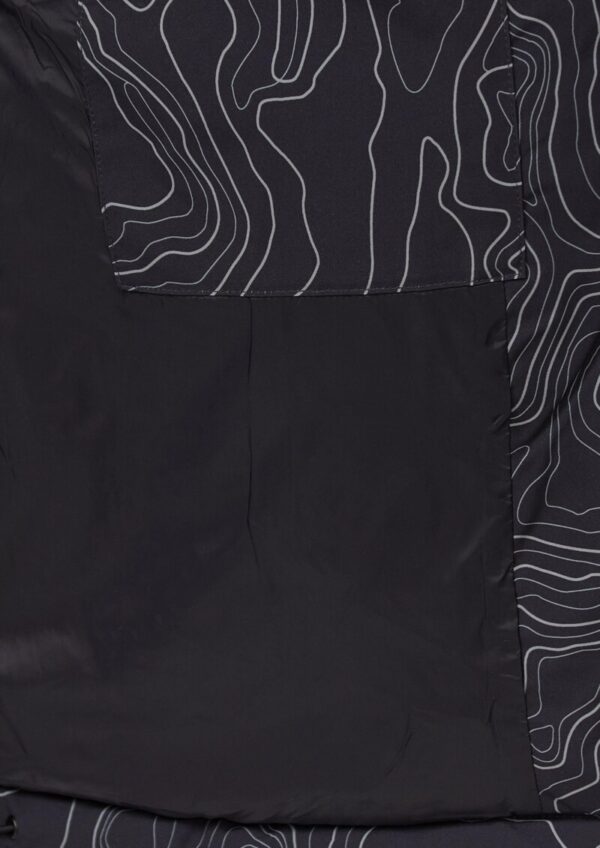 Pufferjacke mit All-over-Print und Cord-Innenkragen