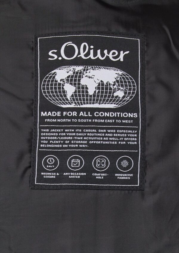 Pufferjacke mit All-over-Print und Cord-Innenkragen