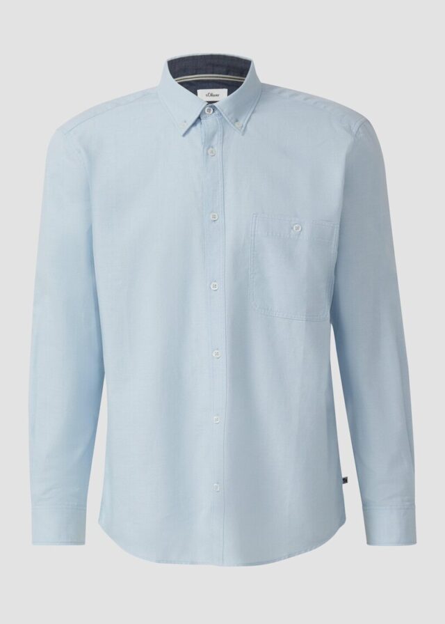 Regular Fit: Weiches Chambray-Hemd mit Button-Down-Kragen