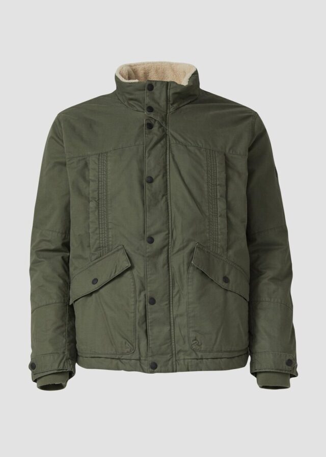 Wattierte Utility-Jacke mit Stehkragen