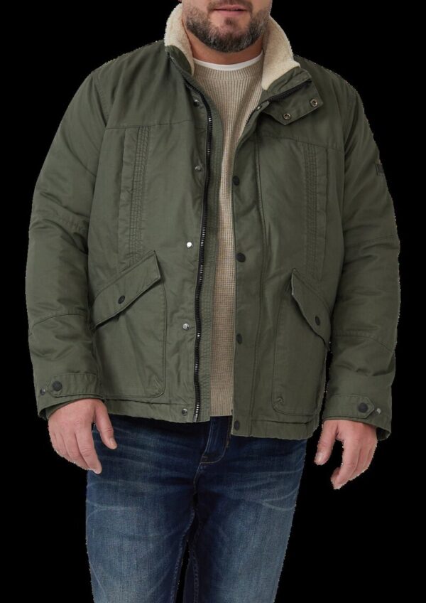Wattierte Utility-Jacke mit Stehkragen