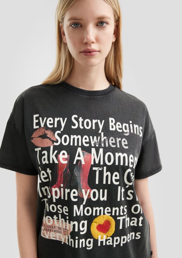 Shirt in gewaschener Optik mit Frontprint