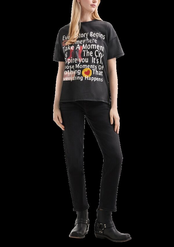 Shirt in gewaschener Optik mit Frontprint