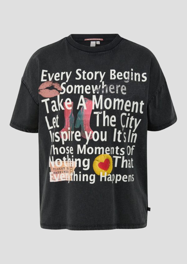 Shirt in gewaschener Optik mit Frontprint