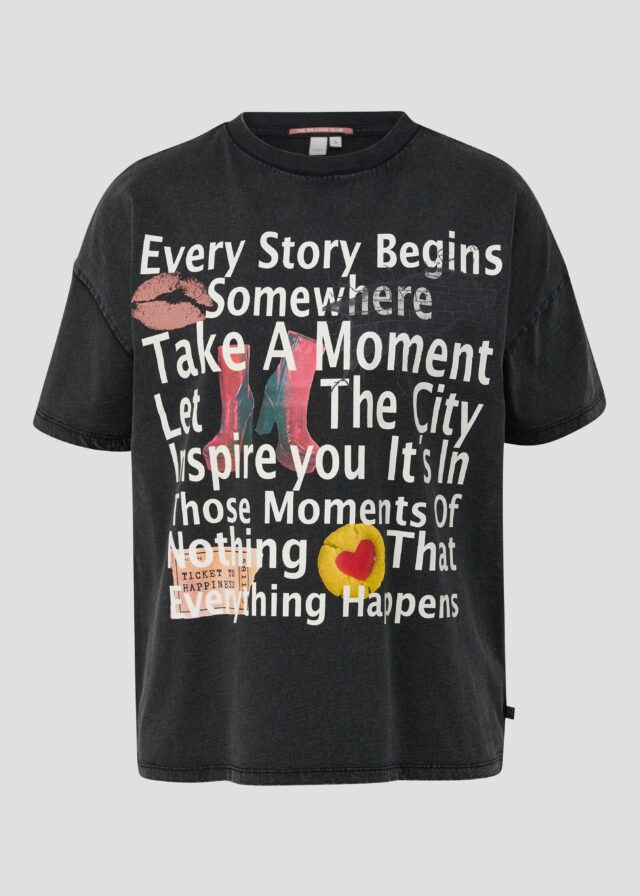 Shirt in gewaschener Optik mit Frontprint