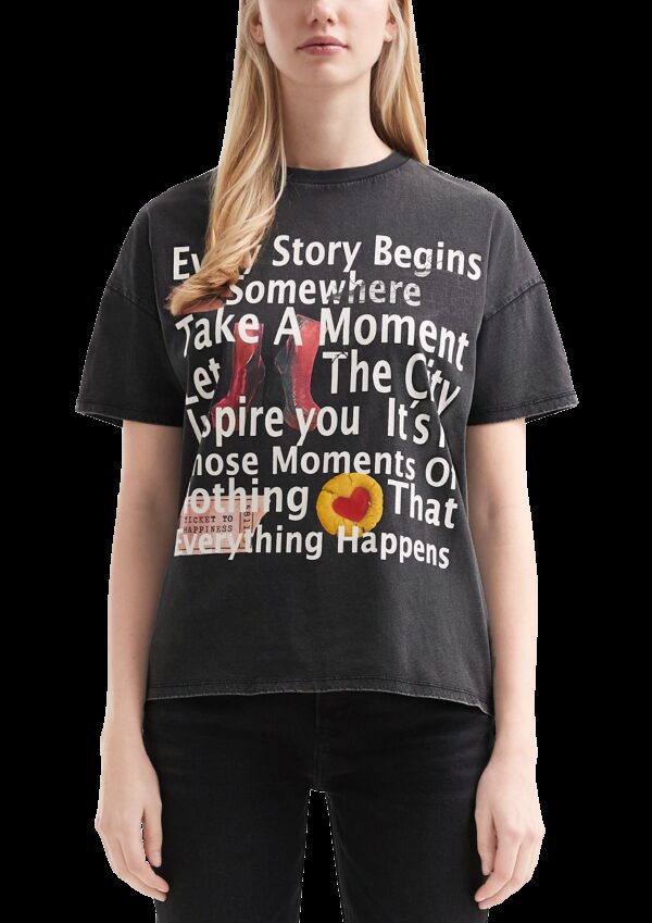 Shirt in gewaschener Optik mit Frontprint