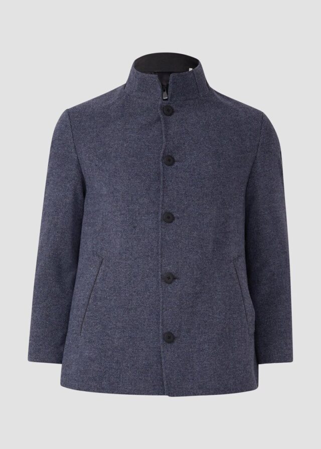 Strukturierter Mantel mit Wolle und fixiertem Insert