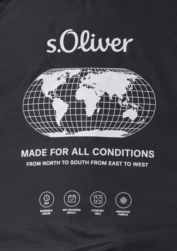 Melierte Pufferjacke mit abnehmbarem Kunstpelz-Innenkragen