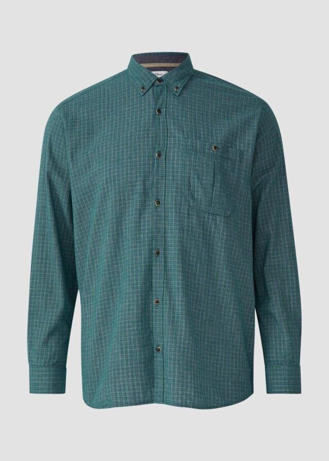 Regular Fit: Gewaschenes Hemd mit Karomuster