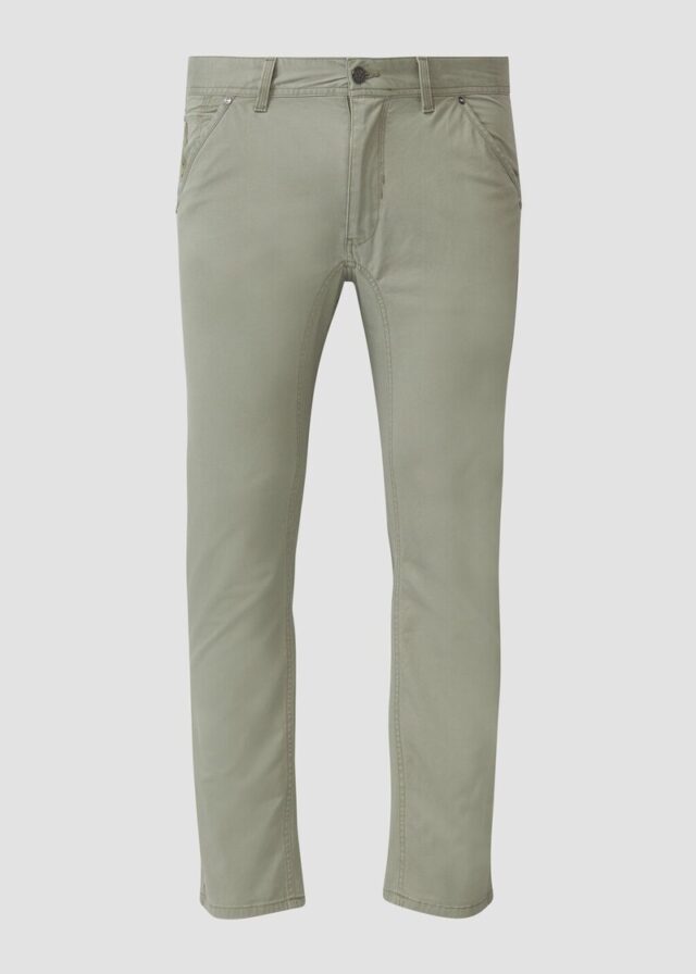 Baumwollhose aus Twill mit Ziernaht