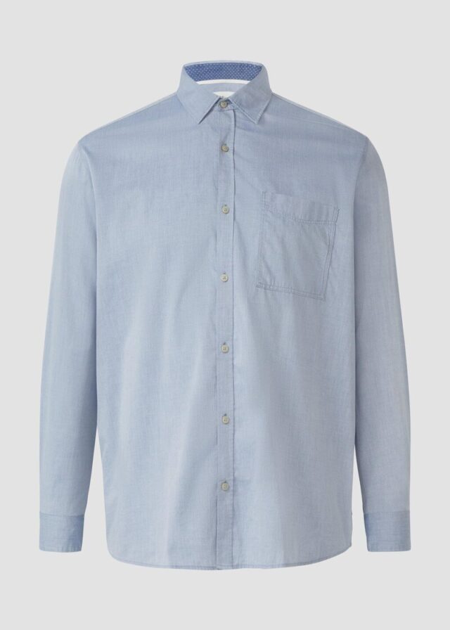 Regular Fit: Gewaschenes Hemd mit Brusttasche
