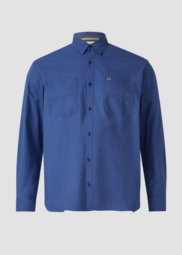 Regular Fit: Twillhemd mit Kentkragen und Brusttaschen