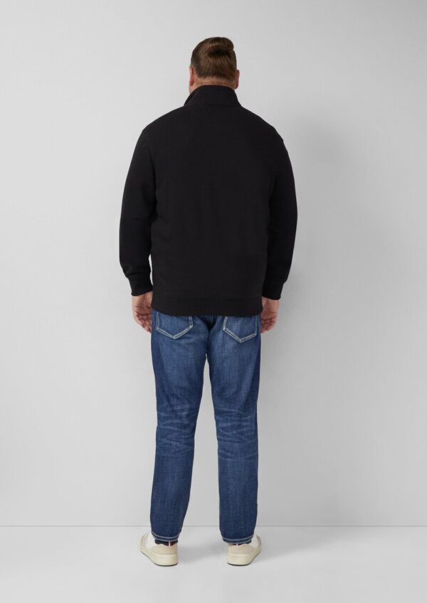 Sweatjacke aus Baumwollmix mit Stehkragen