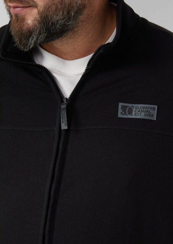 Sweatjacke aus Baumwollmix mit Stehkragen