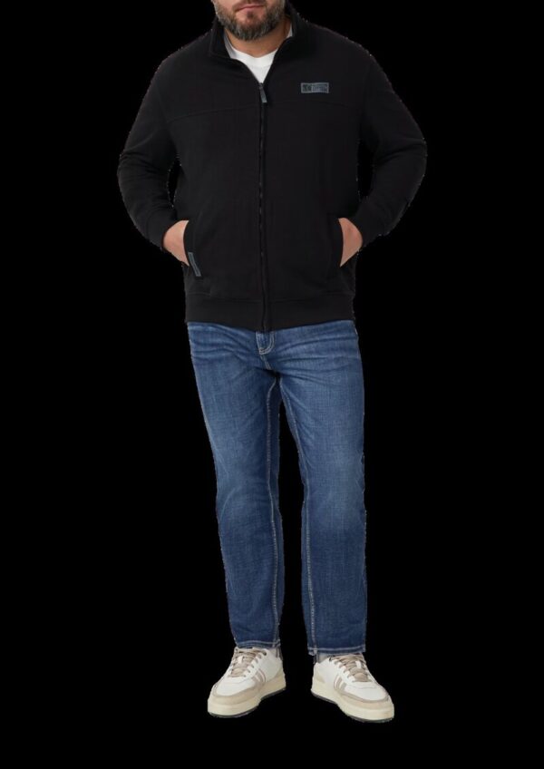 Sweatjacke aus Baumwollmix mit Stehkragen