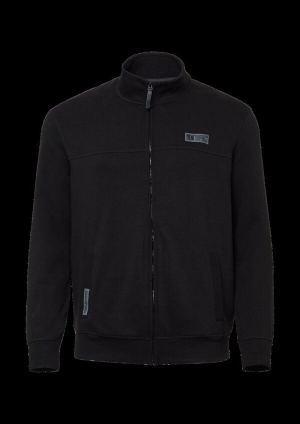 Sweatjacke aus Baumwollmix mit Stehkragen