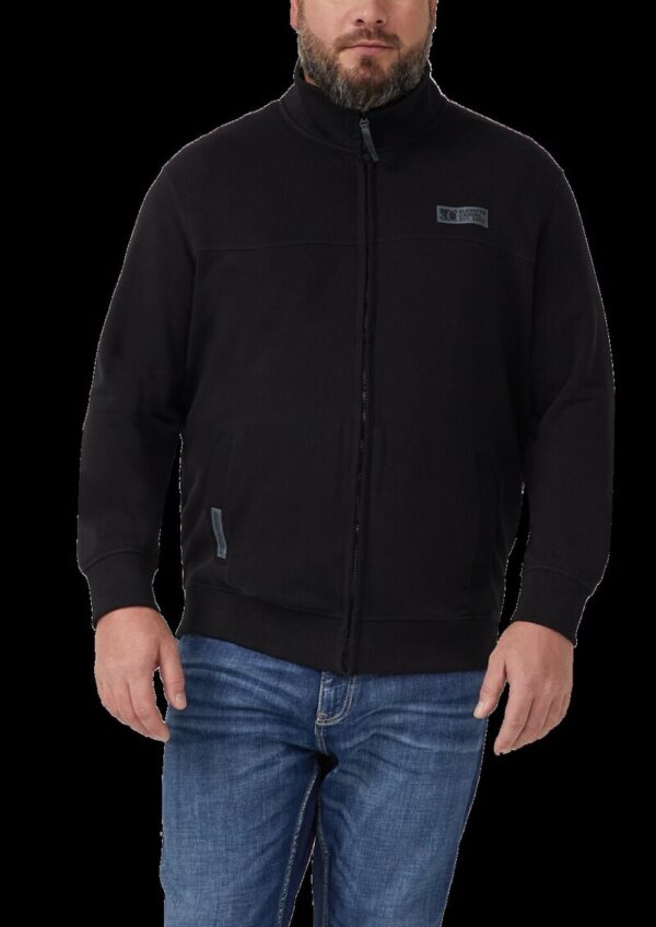 Sweatjacke aus Baumwollmix mit Stehkragen