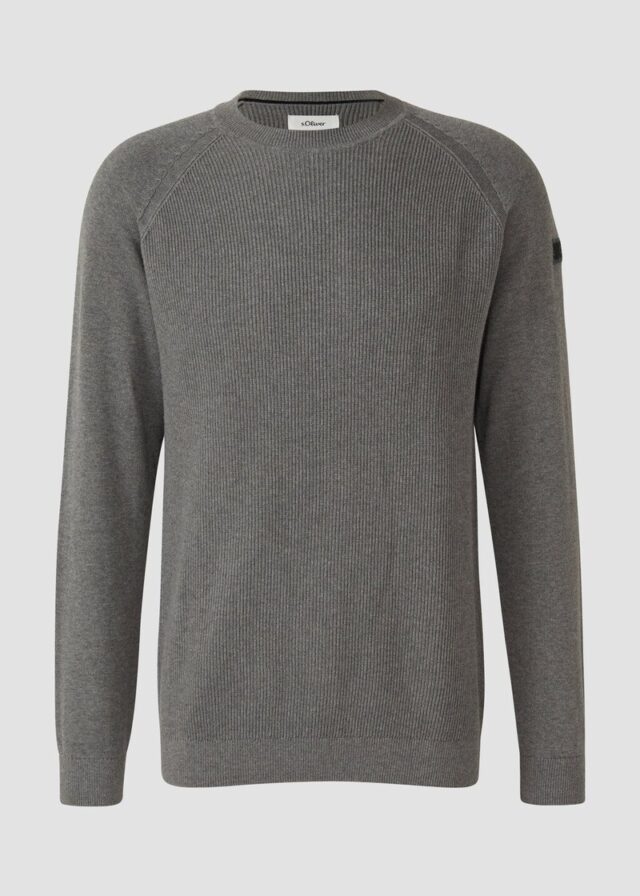 Baumwollpullover mit Raglanärmeln und Logo-Patch