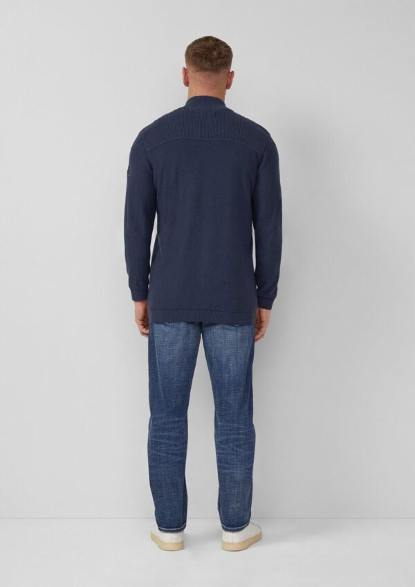 Strickjacke aus Baumwolle mit Troyerkragen